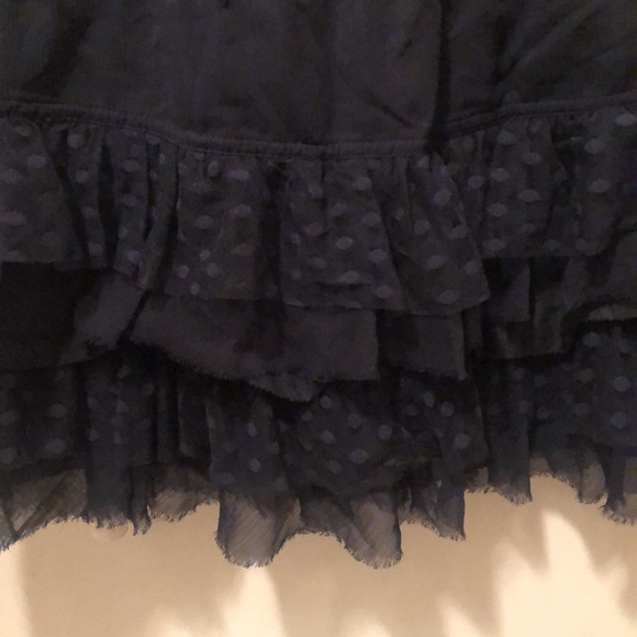 NWT HTF Rare Vintage Hollister Navy Blue ruffled tiered skirt. Beautiful details - Picture 9 of 12